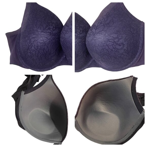 Lane Bryant Cacique 48DD Navy Lace Boost Plunge Bra With Adj Straps Comfortable - Picture 5 of 16